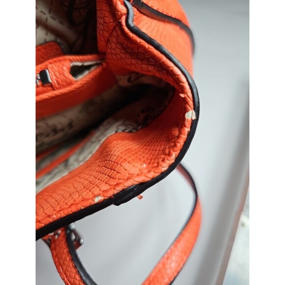 GUESS Y2k Purse, Handbag Adj Strap Tote Coral/Pink Faux Leather - Picture 16 of 16